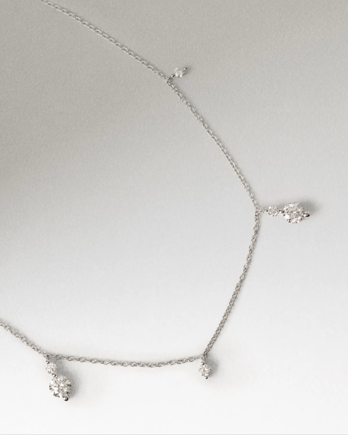 PDPAOLA Naia collier diamants or blanc 18 carats