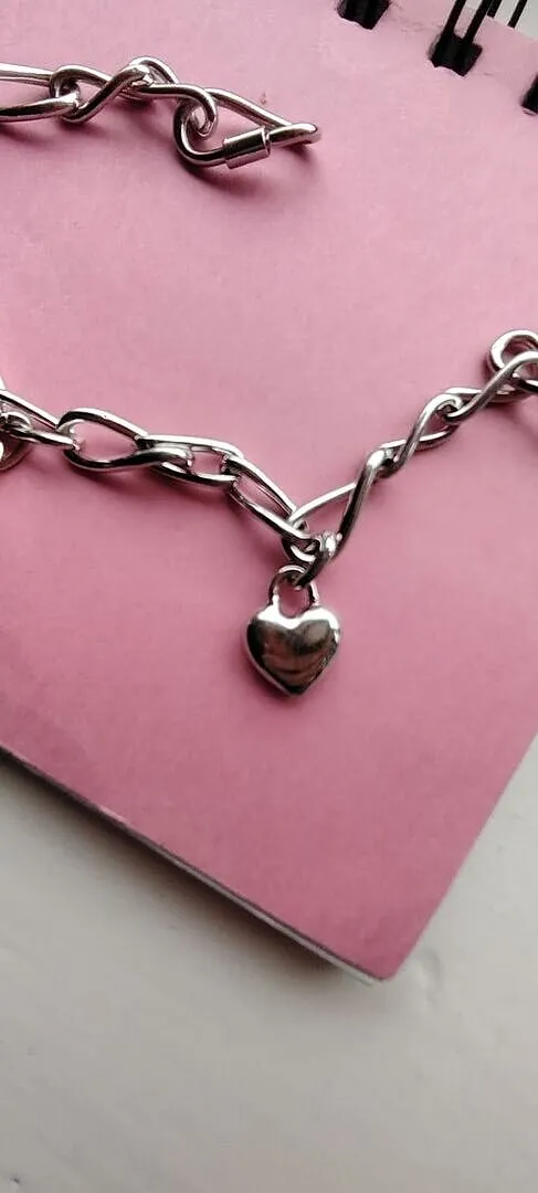 Astrid & Miyu Love Heart charm clip argent cœur