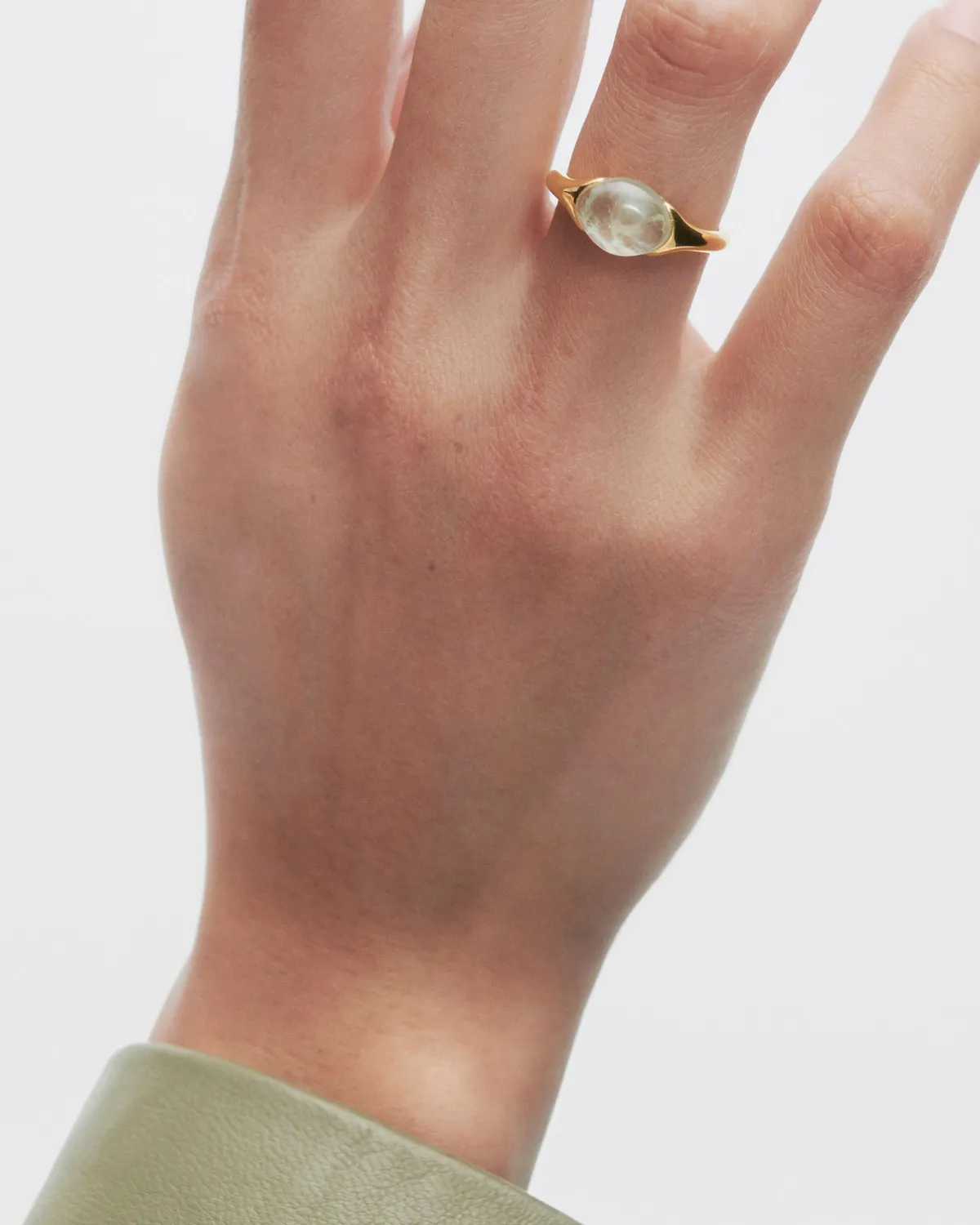 PDPAOLA Prehnite Bay bague préhnite taille 18