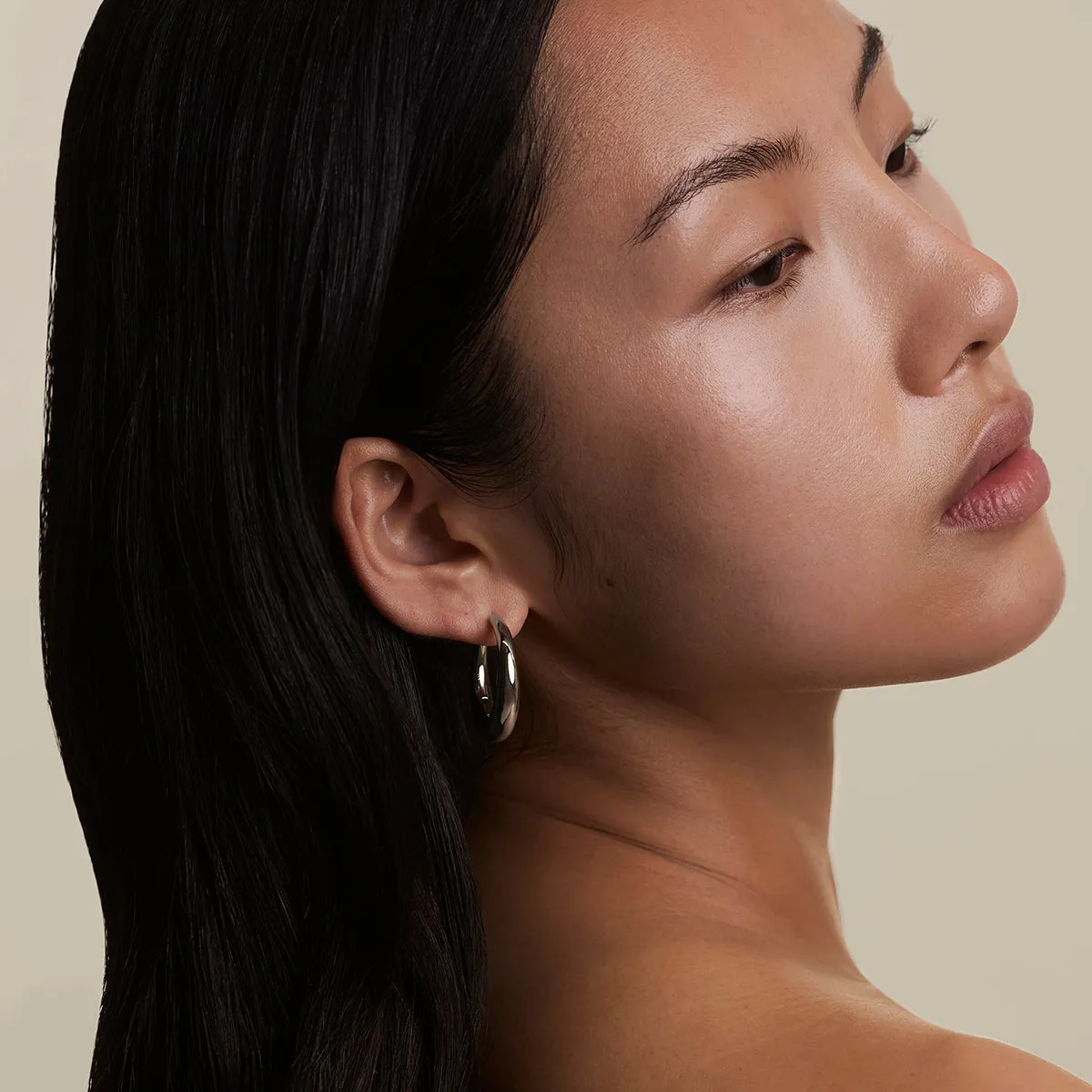Astrid & Miyu Dome XL Hoops boucles d'oreilles argent
