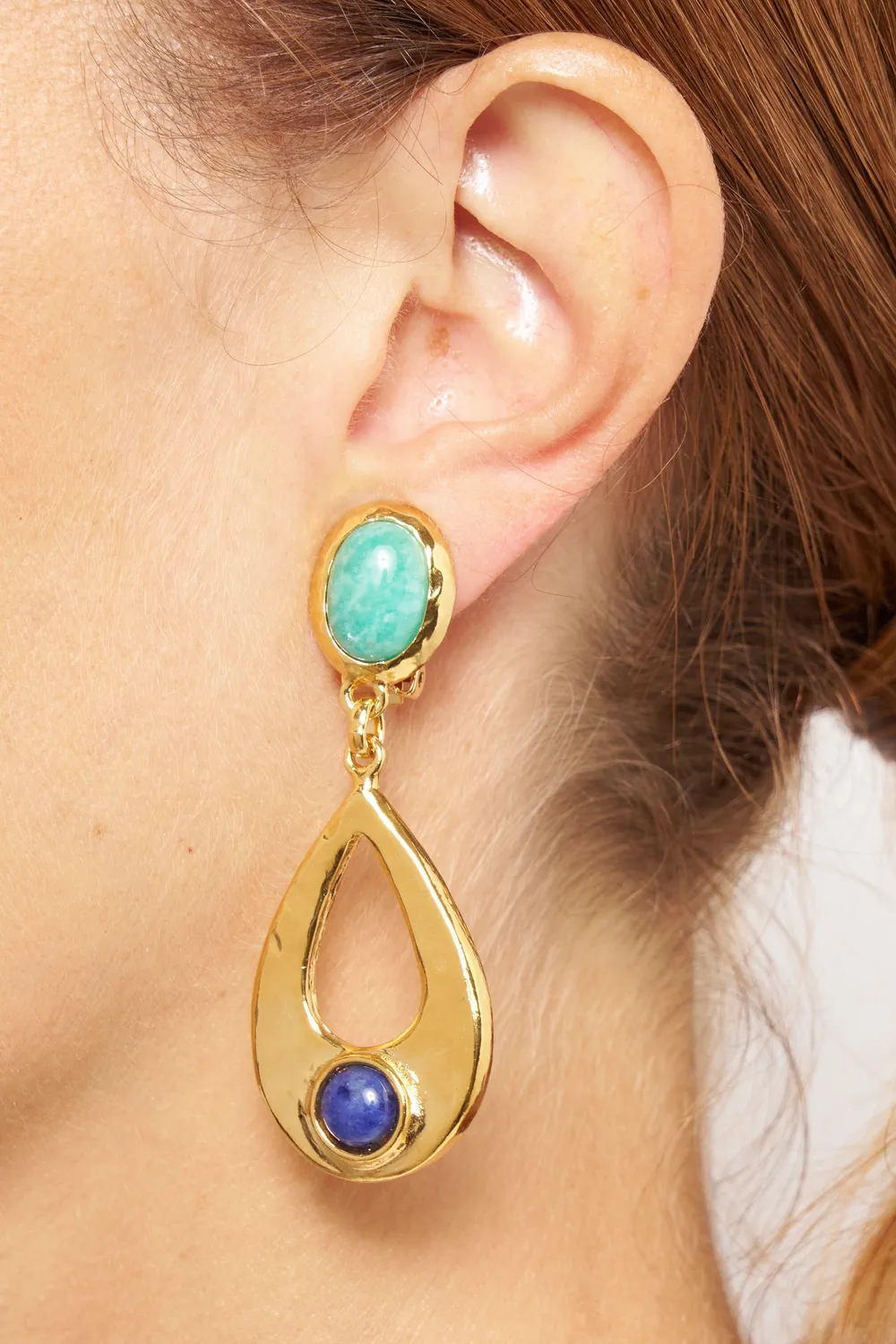 Philippe Ferrandis New Gems boucles d'oreilles clips dorées