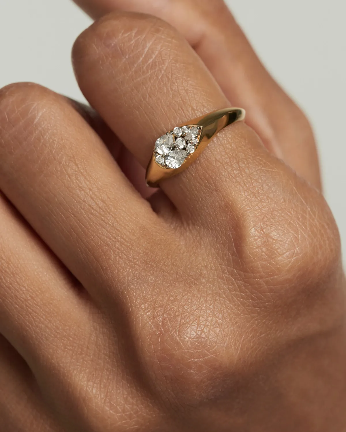 PDPAOLA Vanilla Stamp bague zirconia argent