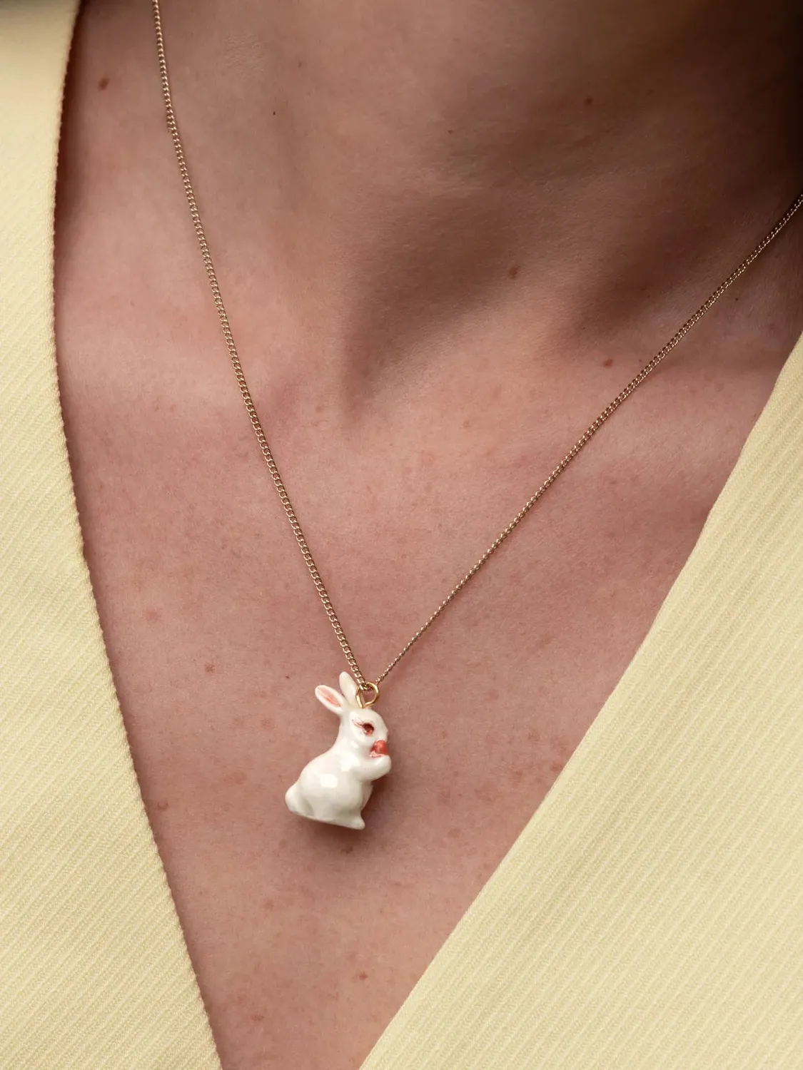 Nach Bijoux Lapin et Carotte collier doré 50 cm