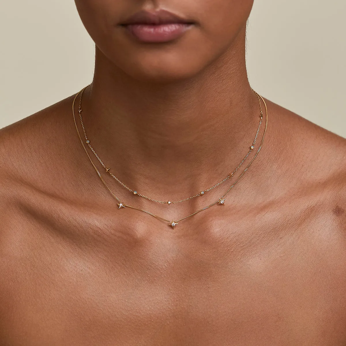 Astrid & Miyu Cosmic Opal set 2 colliers plaqué or