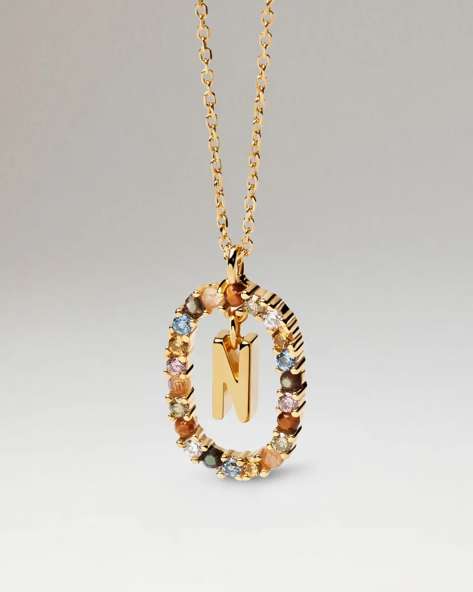 PDPAOLA Letter N collier initiale plaqué or