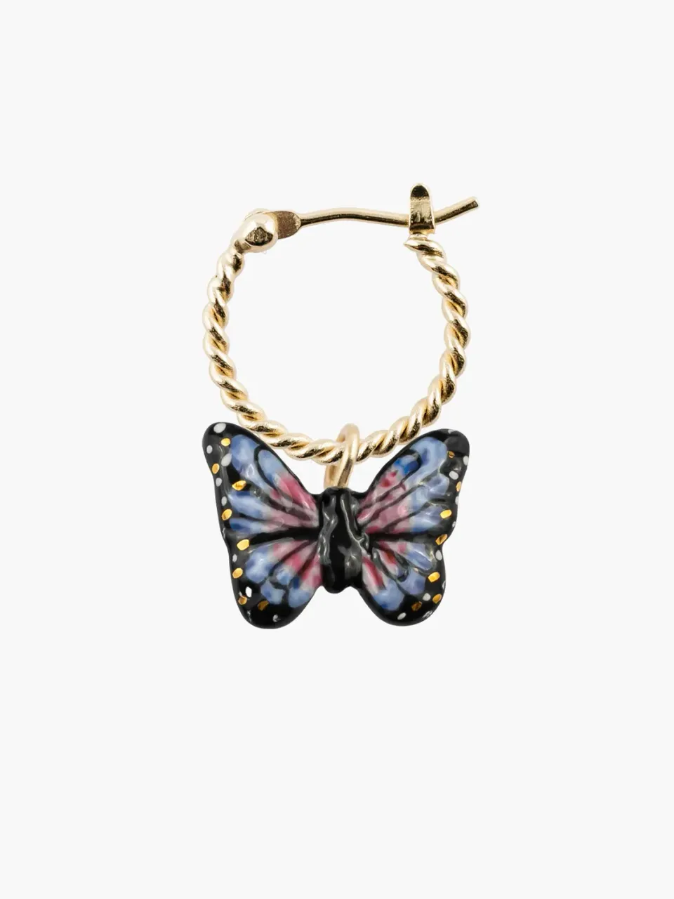 Nach Bijoux Papillon de Nuit mini créole unitaire bleue porcelaine