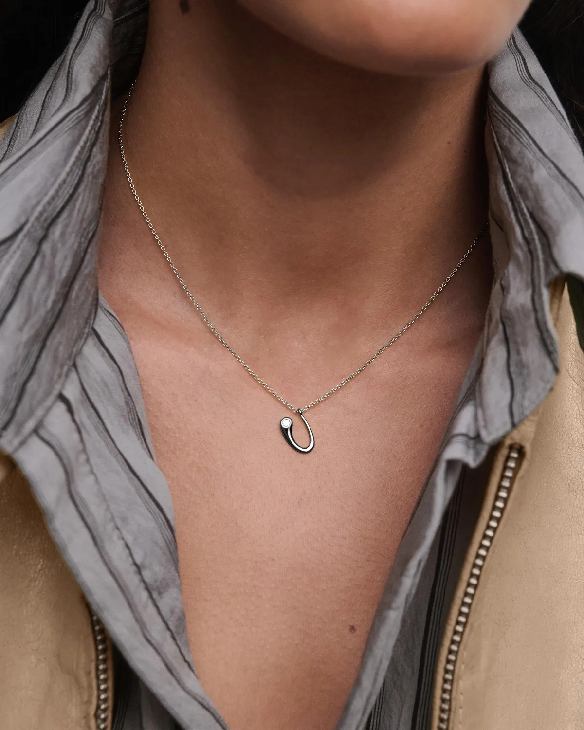 PDPAOLA U collier initiale argent 40-50 cm