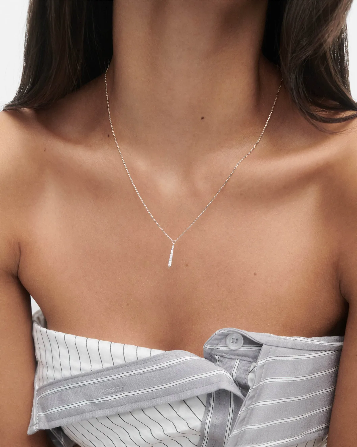 PDPAOLA Olga collier zirconia blanche réglable