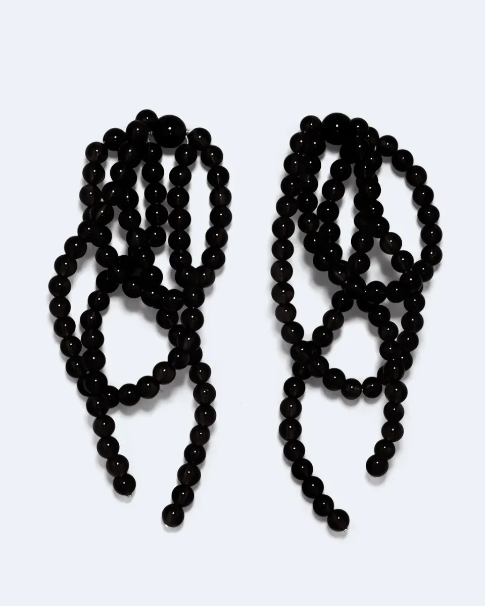 Completedworks Tangled Web boucles argent onyx noir