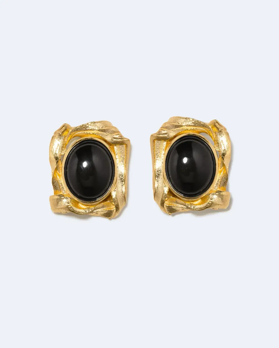 Completedworks SS26 Galileo boucles résine noire vermeil