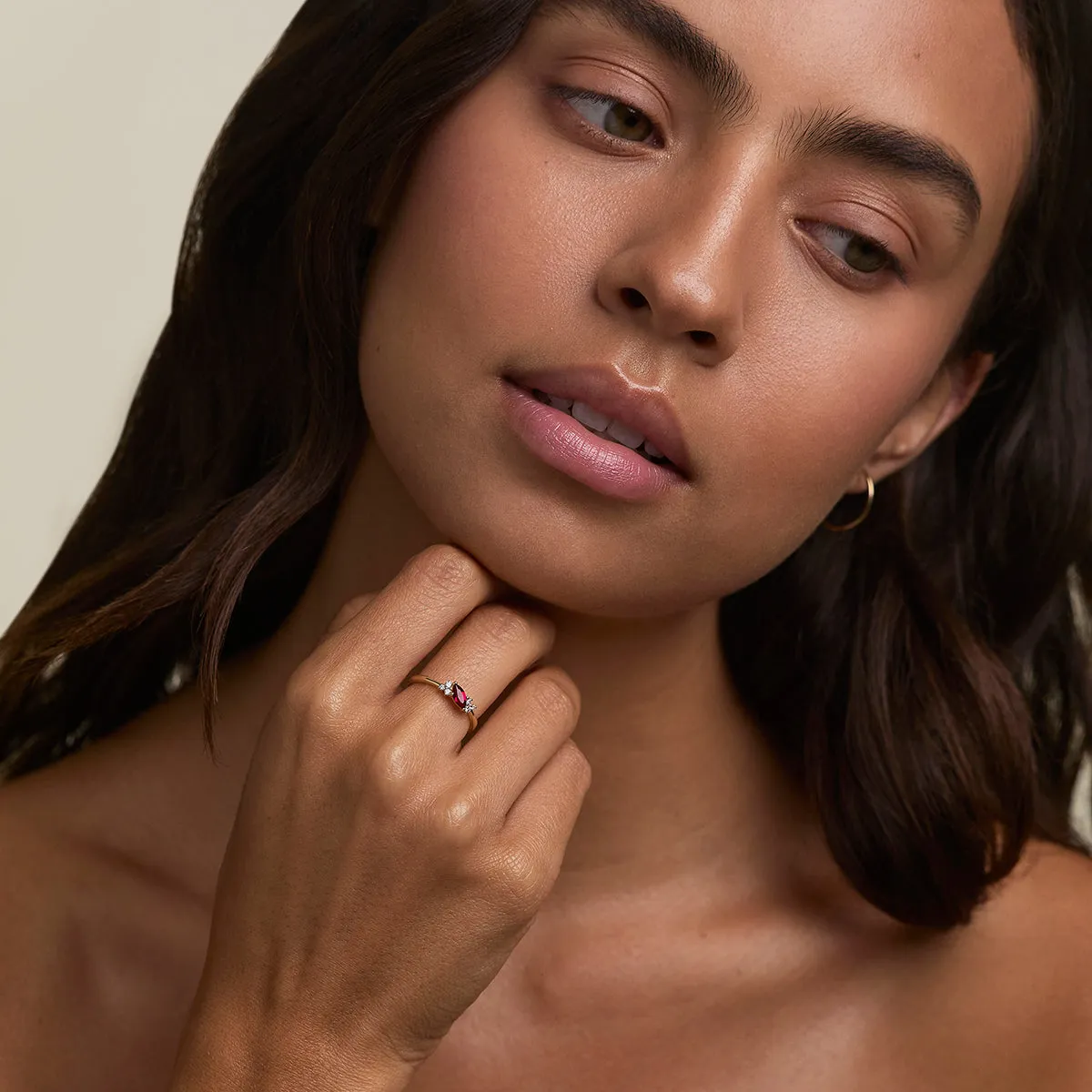 Astrid & Miyu Milestone bague rubis juillet or massif