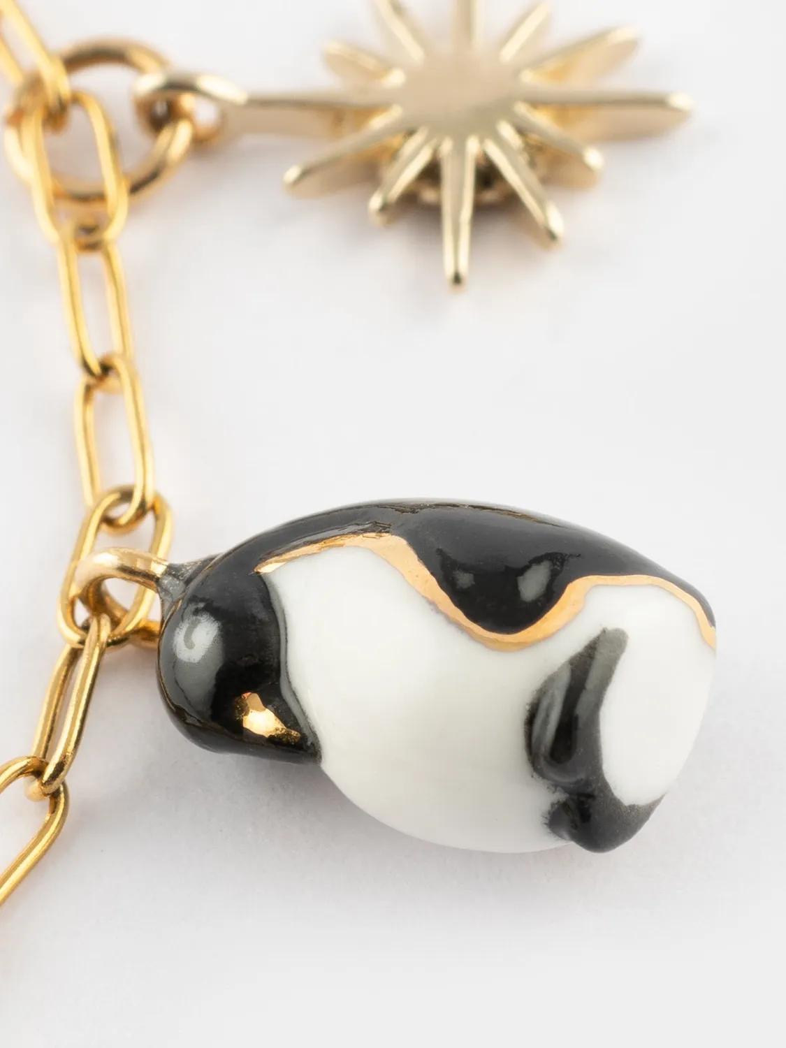 Nach Arctique bracelet pingouin porcelaine doré réglable