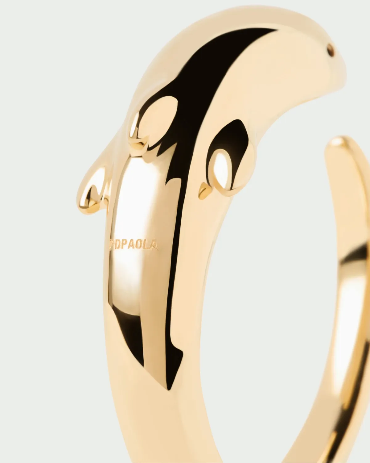 PDPAOLA Dolphin bracelet jonc doré 16 mm