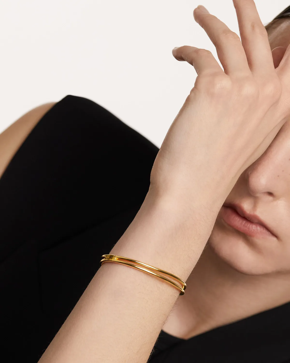 PDPAOLA Twister Bangle bracelet jonc doré rigide