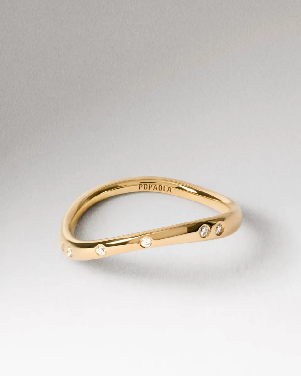 PDPAOLA Air bague fine dorée oxyde blanc