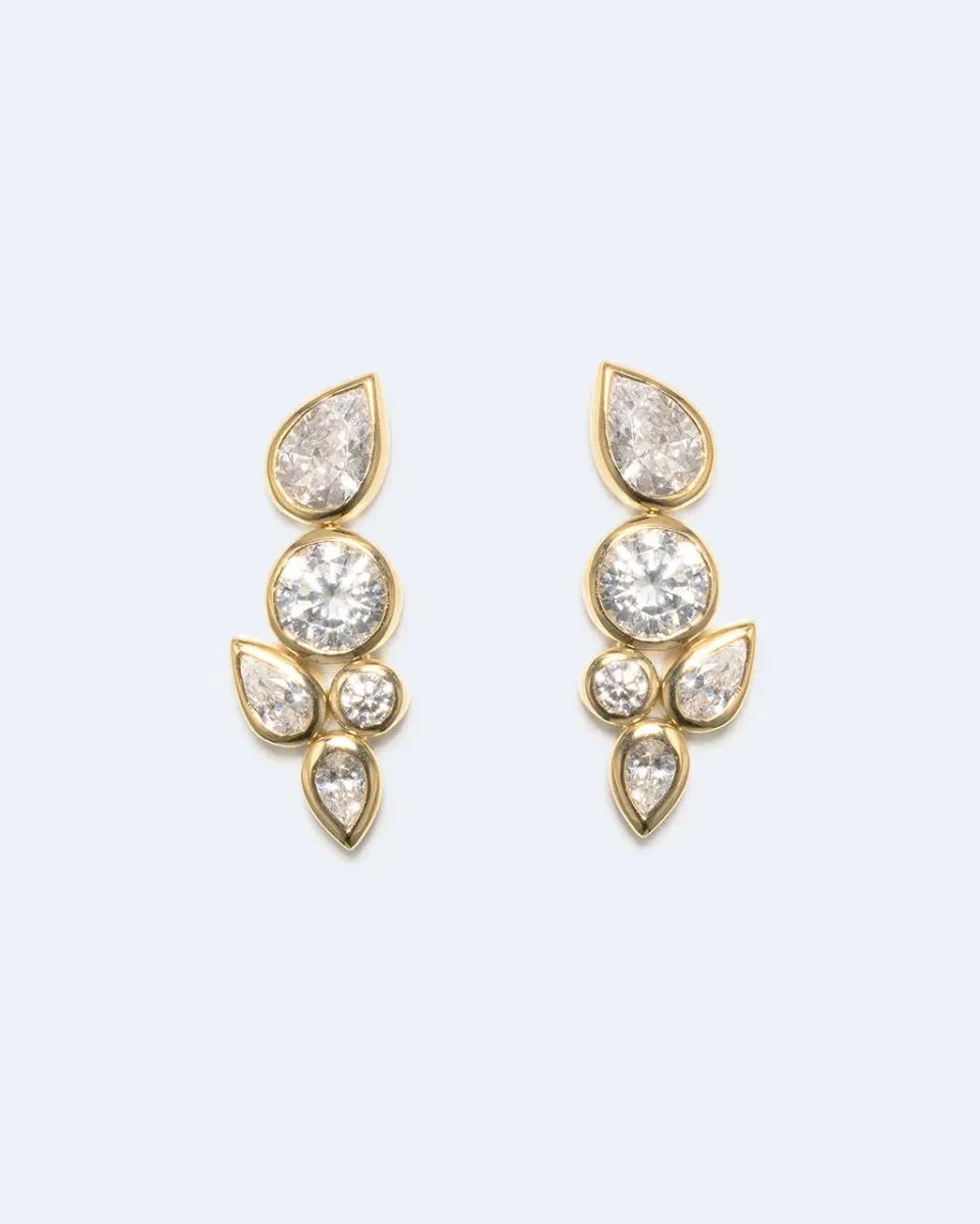 Completedworks Like Peas in a Pod boucles zirconia doré