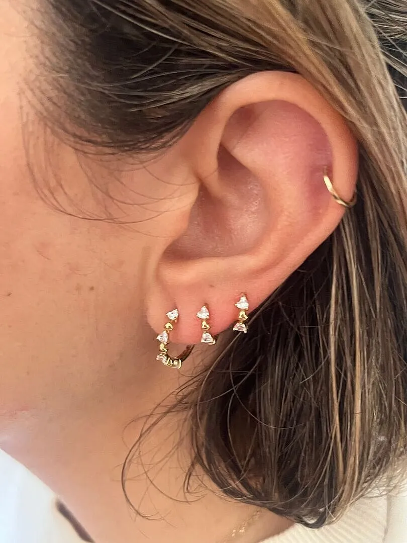 Astrid & Miyu Heart Crystal Hoop créoles or cristal