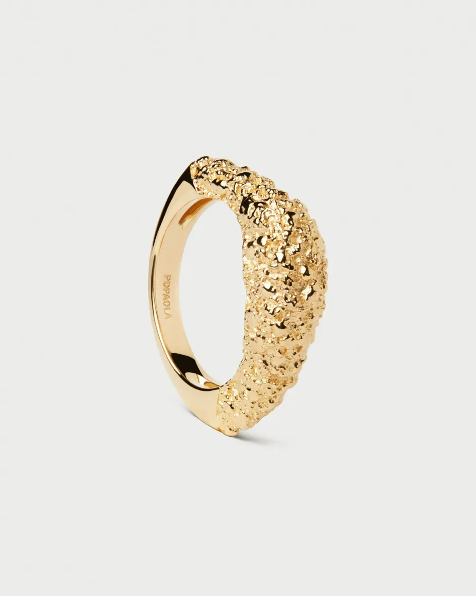 PDPAOLA Duna bague large plaqué or 18 carats