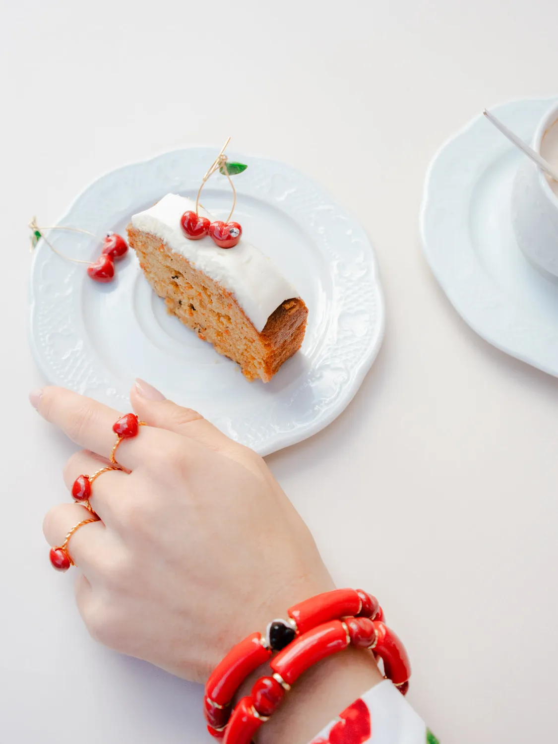 Nach Bijoux bague cœur Chérie Cherry porcelaine