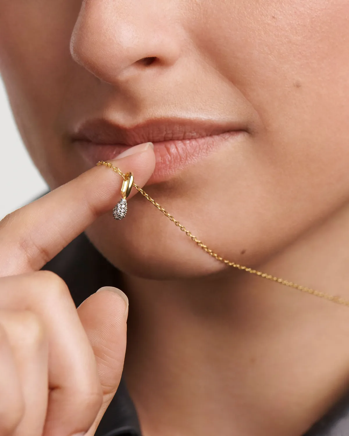 PDPAOLA Pavé Lava collier plaqué or pavé zirconia