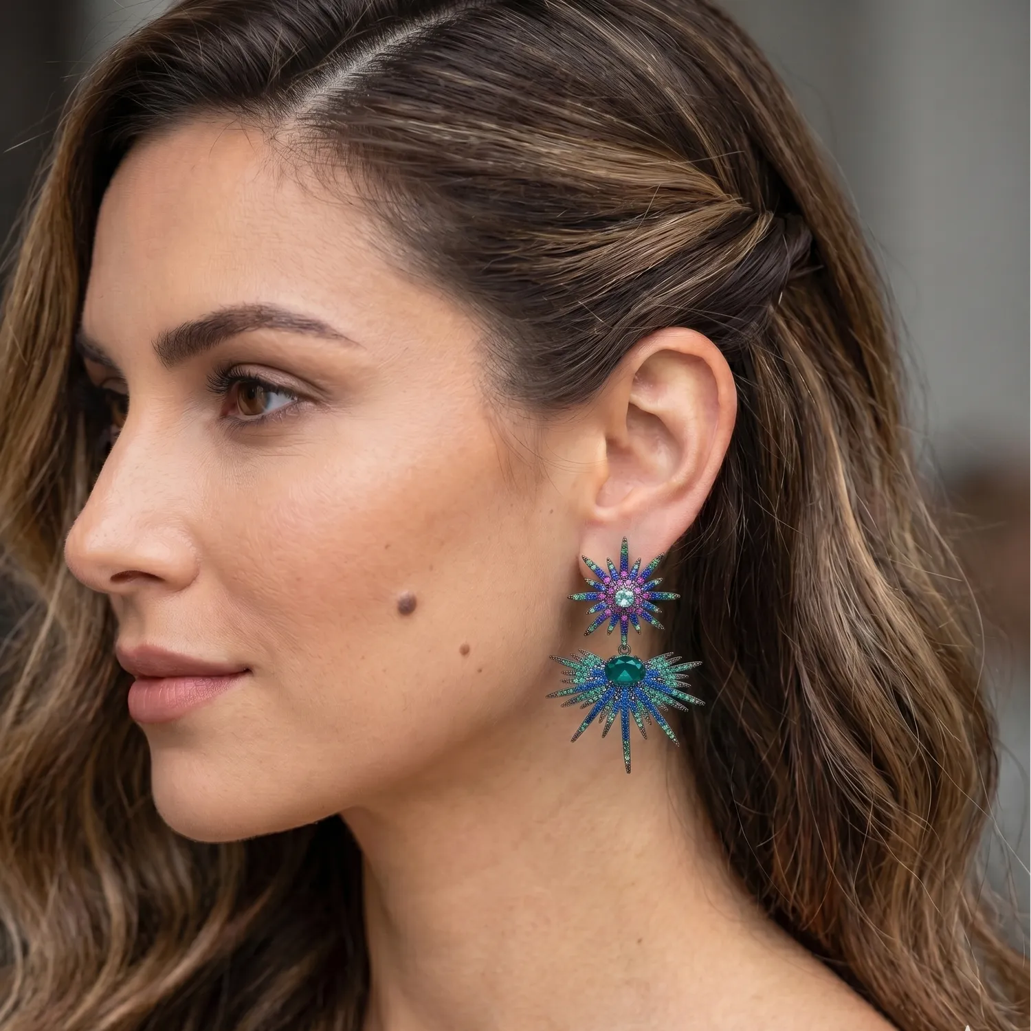 Nao de Paris Stellar boucles pendantes zirconium