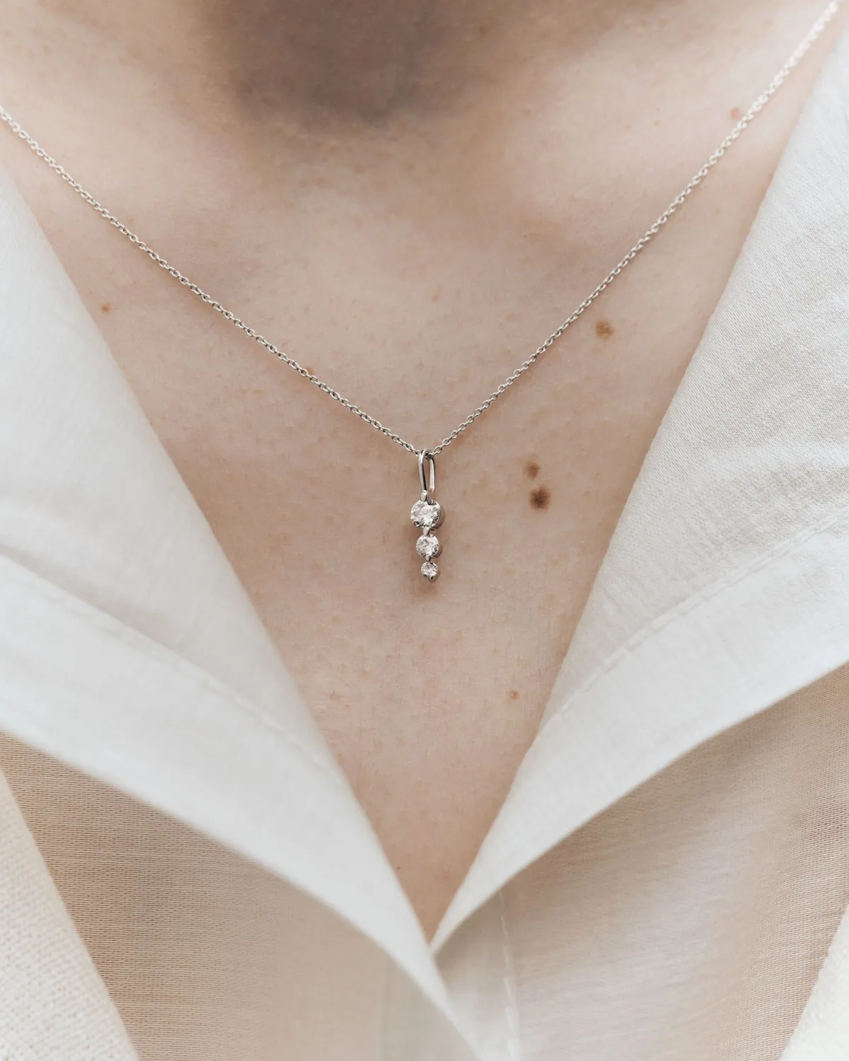 PDPAOLA Diamond Essentials Iris pendentif or blanc diamants