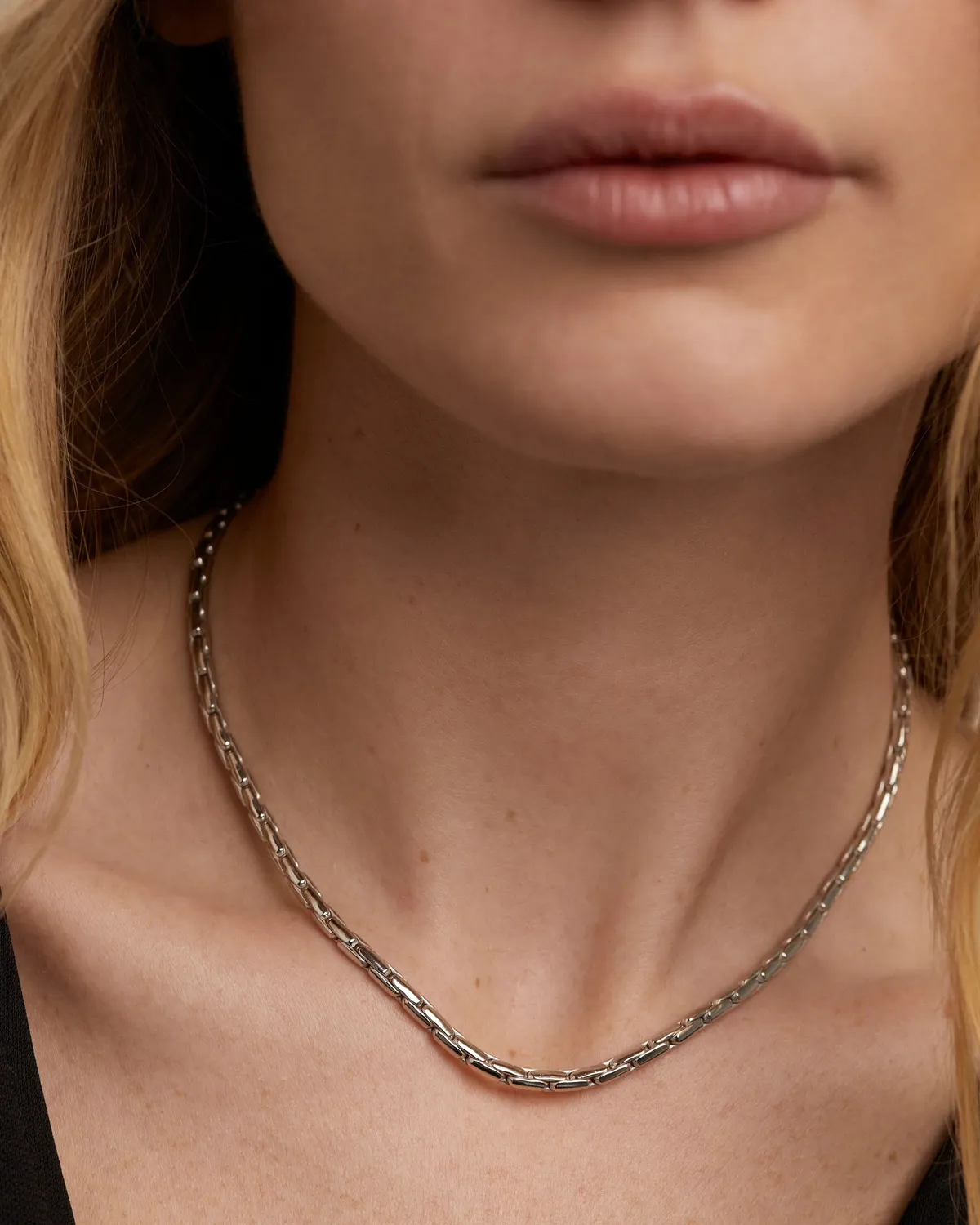 PDPAOLA Boston Large collier chaîne argent 3 mm