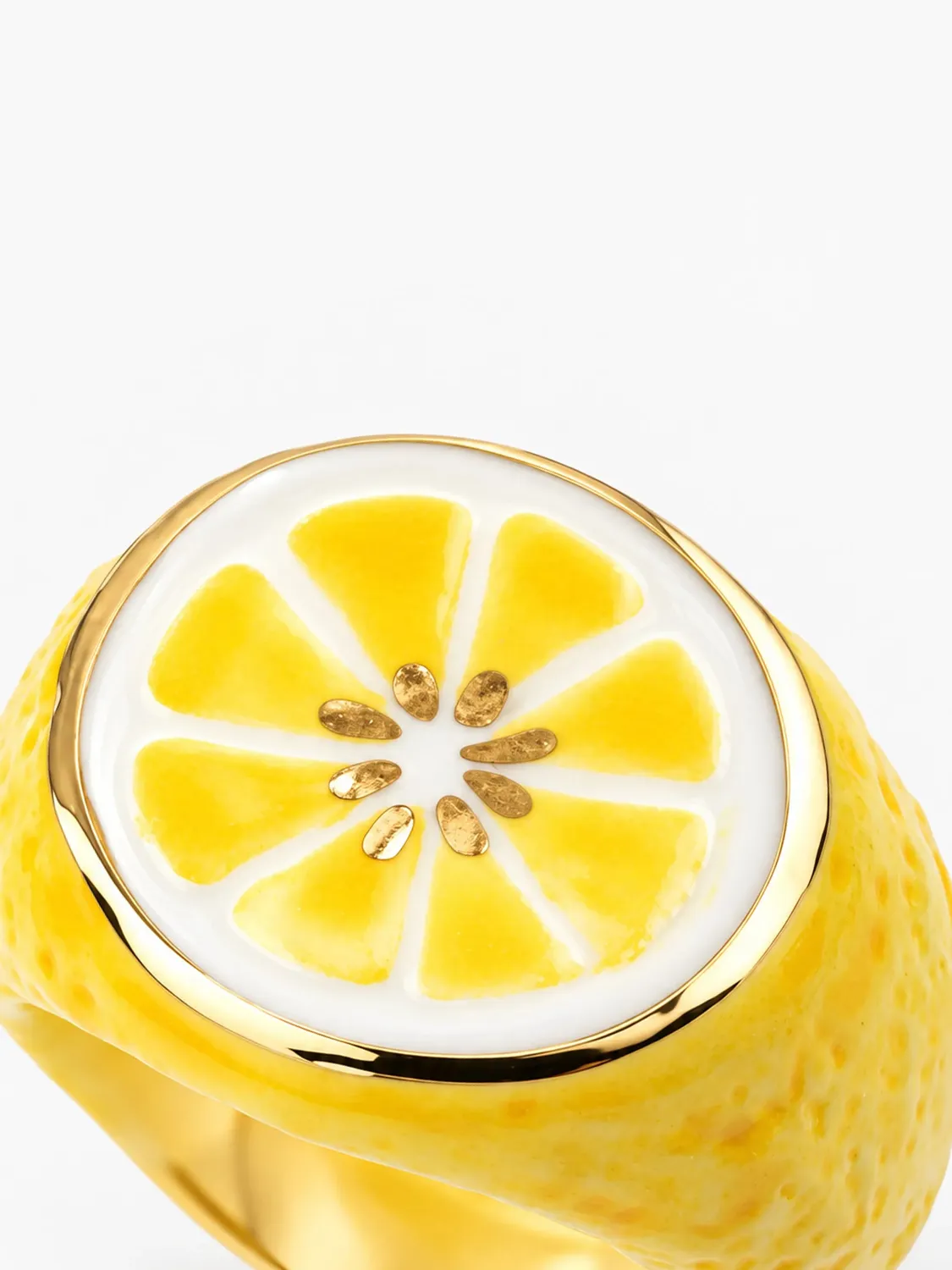 Nach Bijoux citron bague porcelaine jaune S M L
