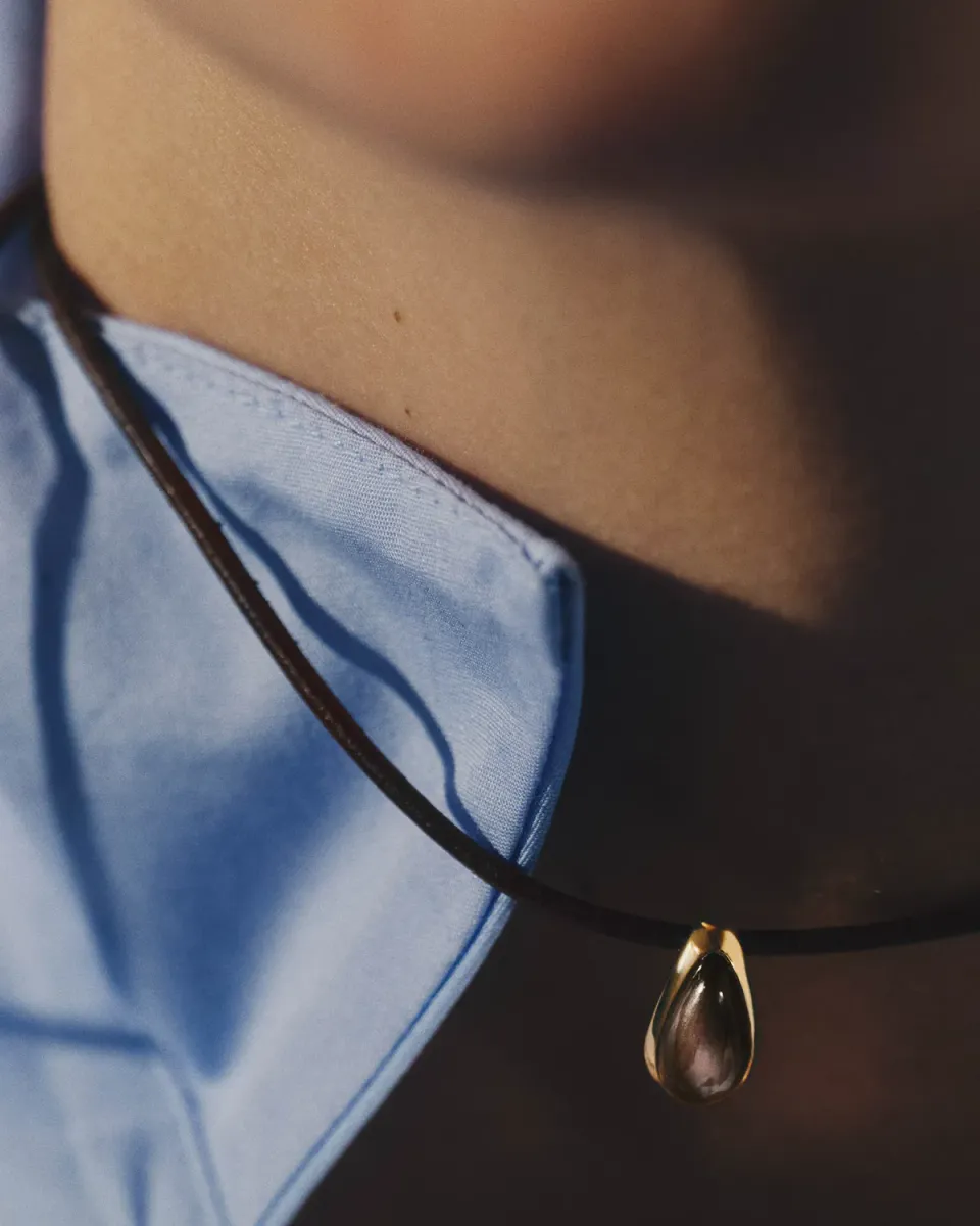 PDPAOLA Grid Quartz Luna collier cordon