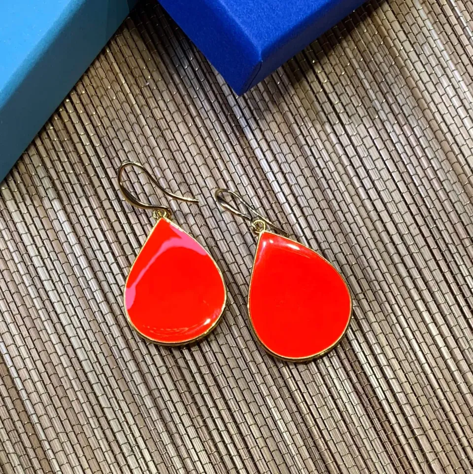 Nao de Paris Goutte Néon boucles d'oreilles orange