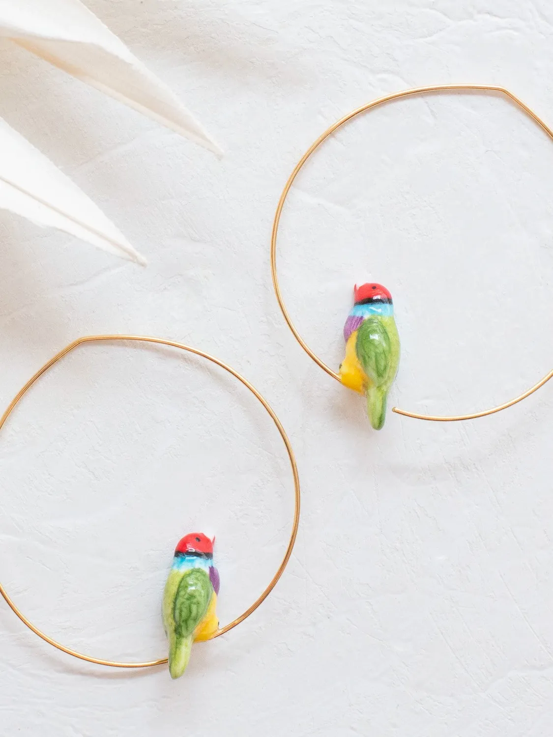 Nach Bijoux Moyennes créoles diamant de gould porcelaine