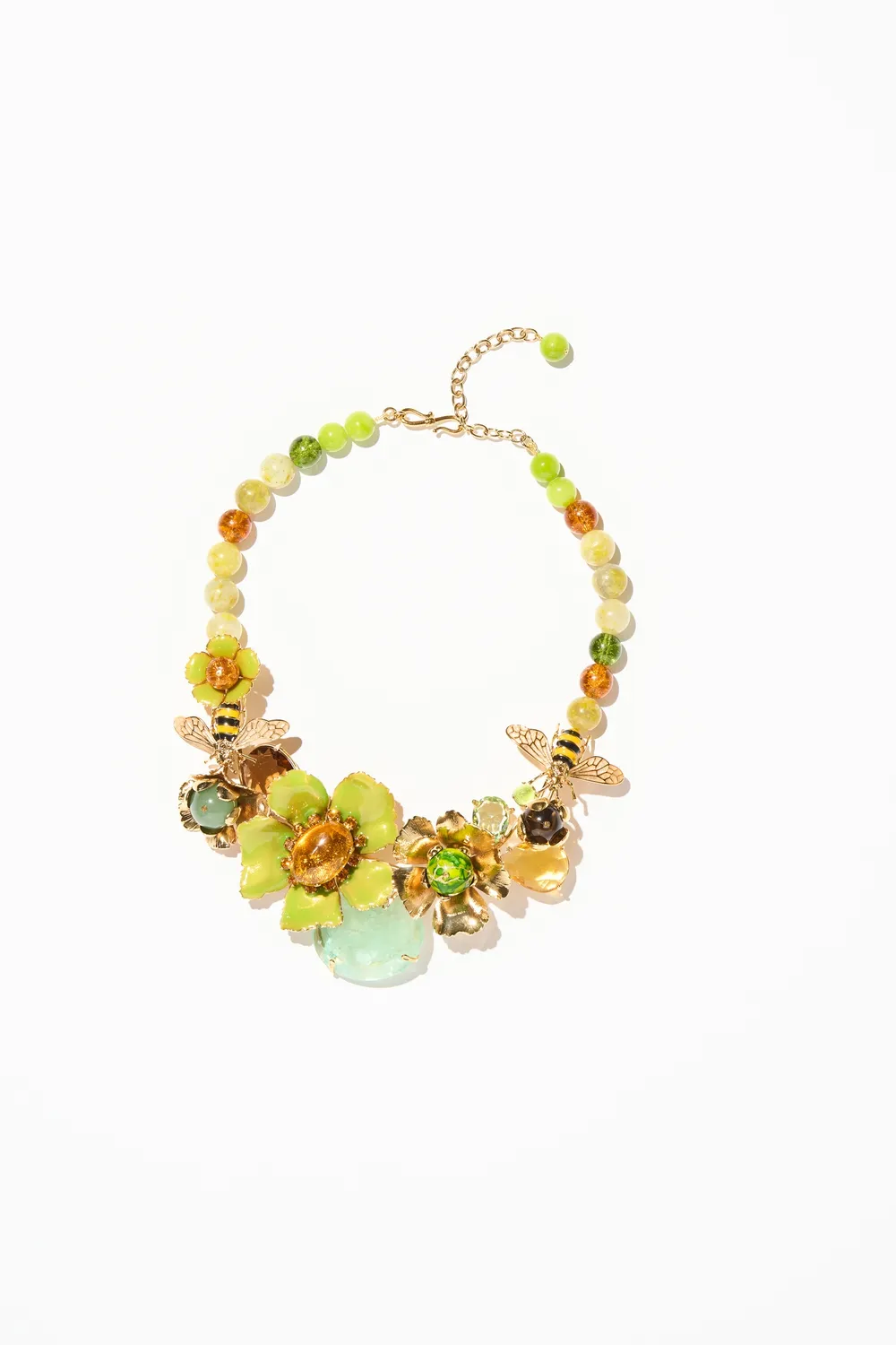 Philippe Ferrandis Bagatelle grand collier floral vert