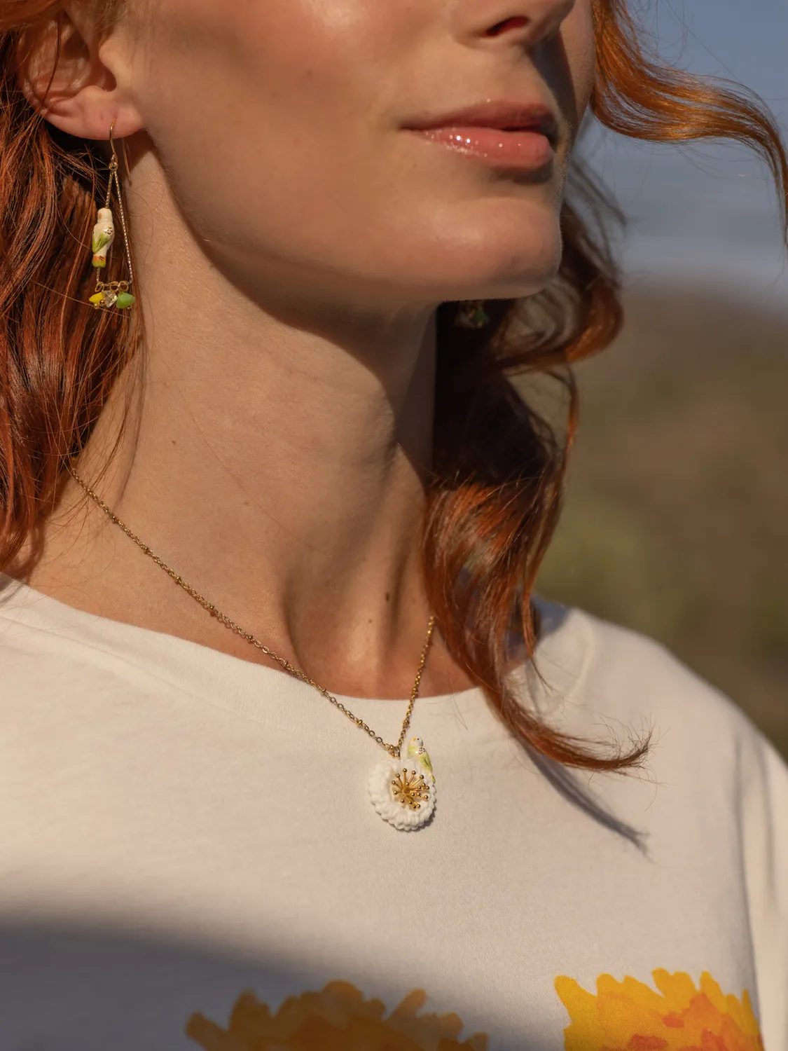 Nach Bijoux perruche triangles boucles d’oreilles perles 5 cm
