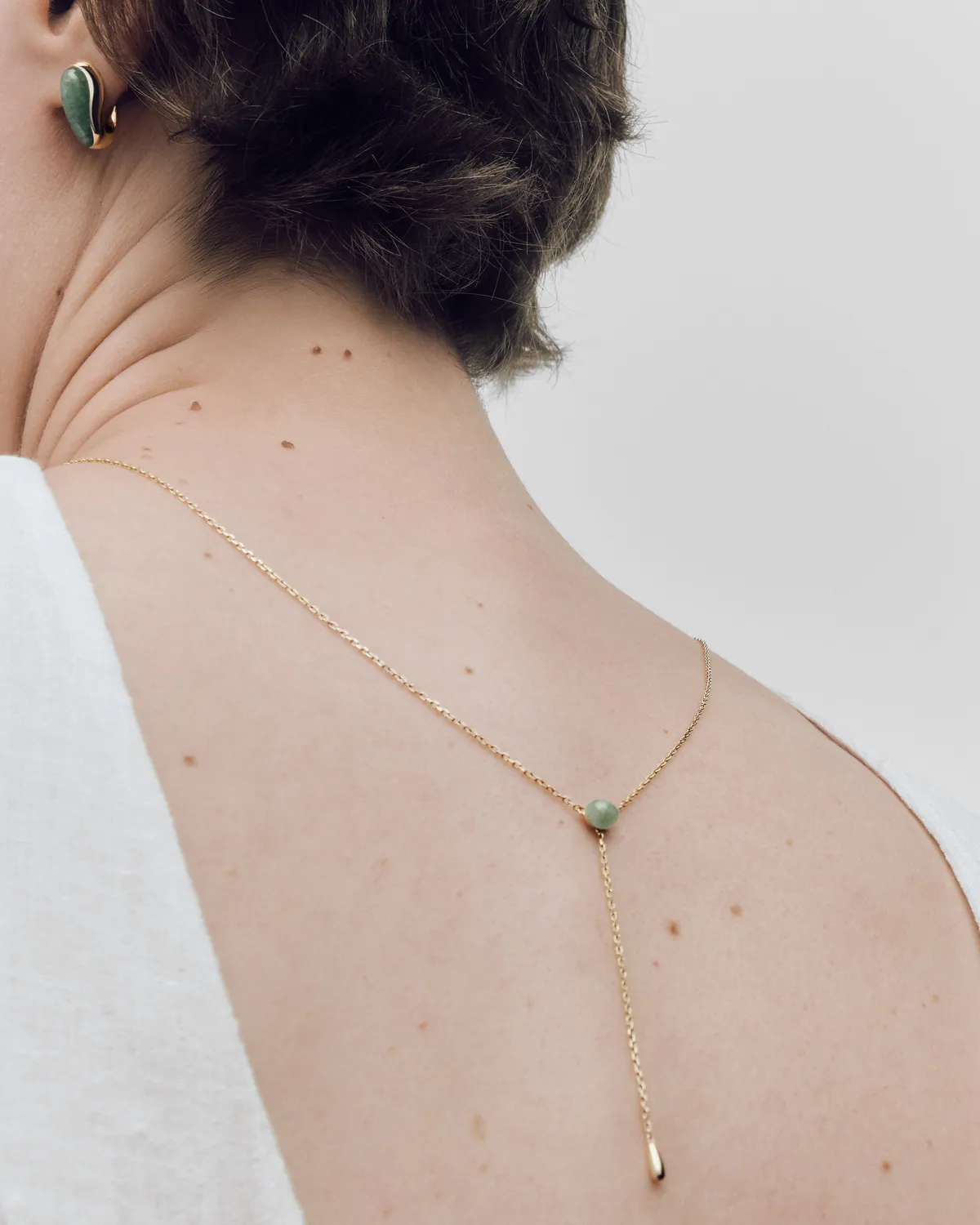 PDPAOLA Stella collier aventurine verte doré pierre