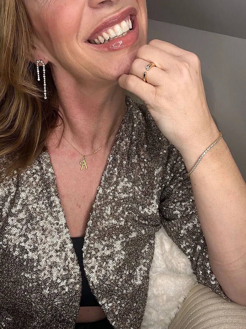 Astrid & Miyu R Initial Bold Pendant collier or initiale R