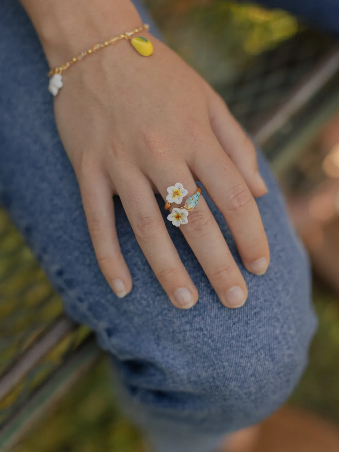 Nach Bijoux Le Temps des Récoltes bague ajustable fleur