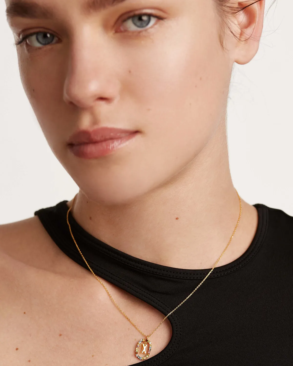 PDPAOLA Lettre X Collier Initiale Bleu Doré