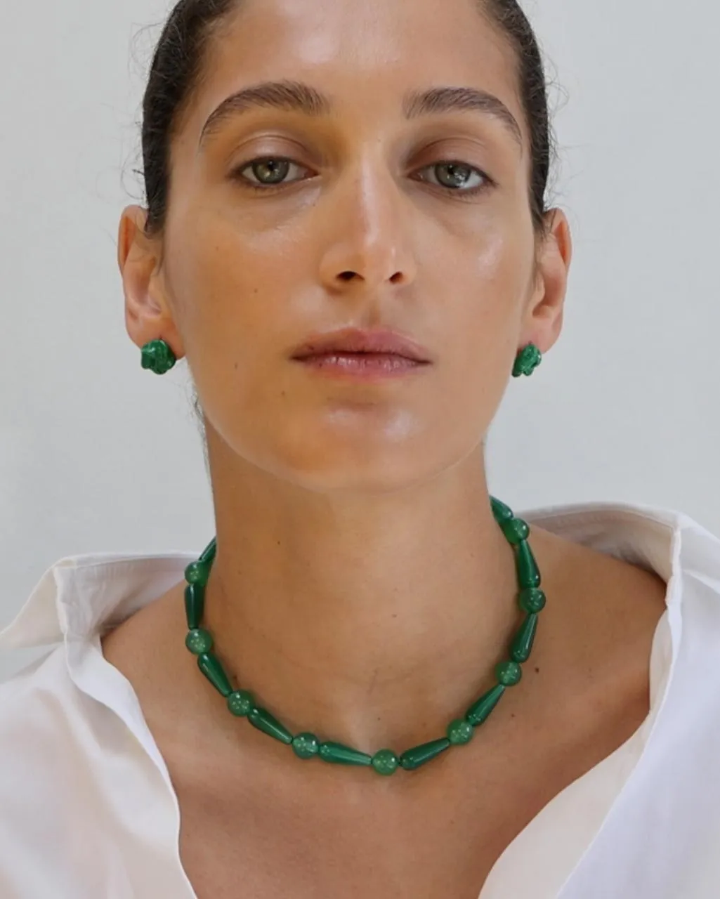 Completedworks Depths of Time collier calcédoine verte vermeil