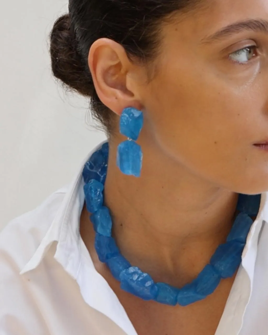 Completedworks Iceberg's Other Half collier résine bleue argent