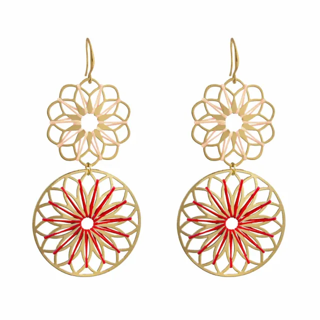 Nao de Paris Sakura Grenade boucles d'oreilles dorées 6 cm