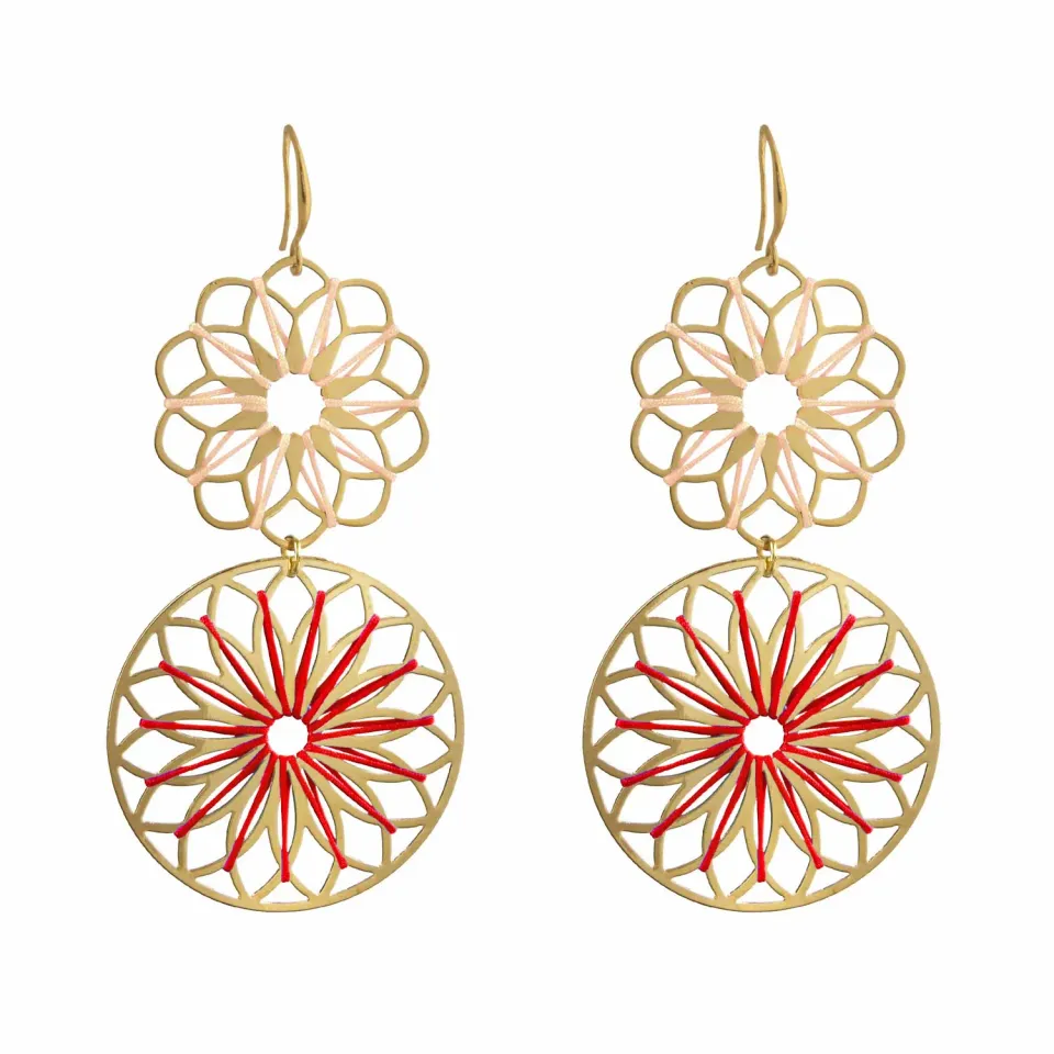 Nao de Paris Sakura Grenade boucles d'oreilles dorées 6 cm