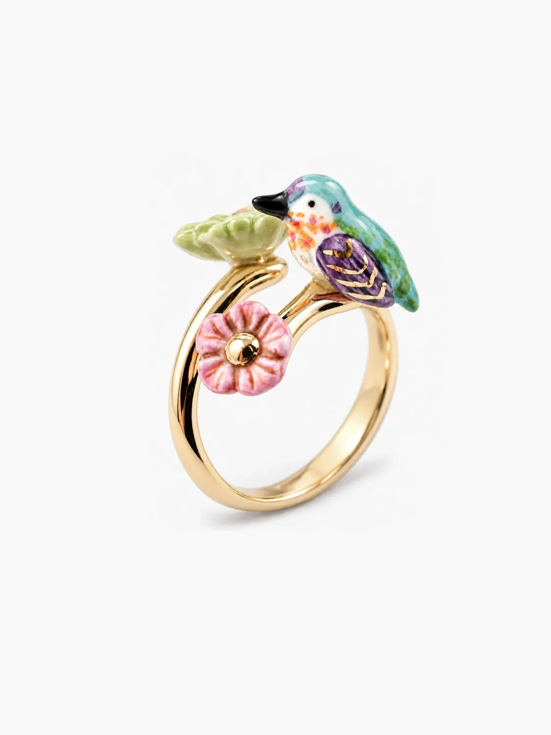 Nach Bijoux Colibri d'Anna bague ajustable fleur or