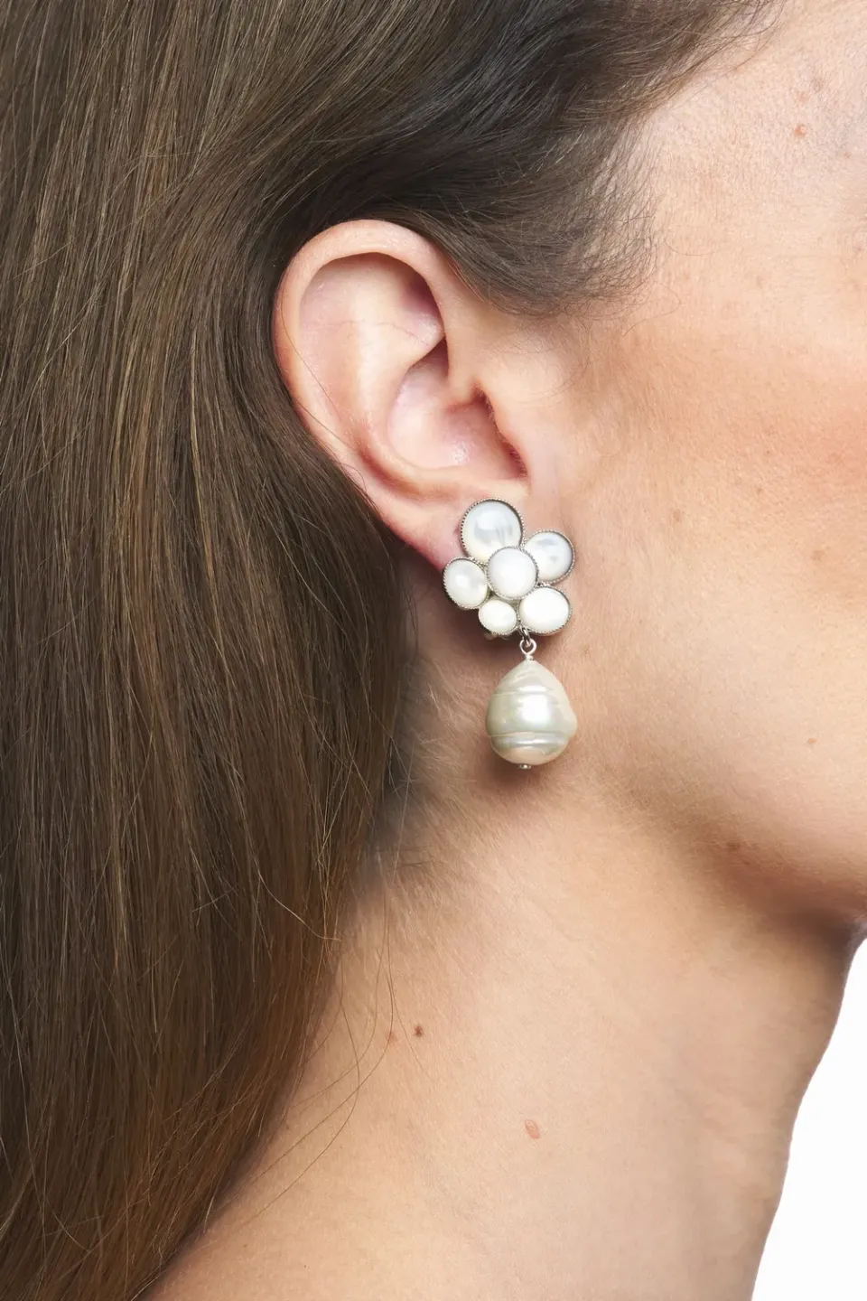 Philippe Ferrandis Cielo clips boucles d'oreilles nacre