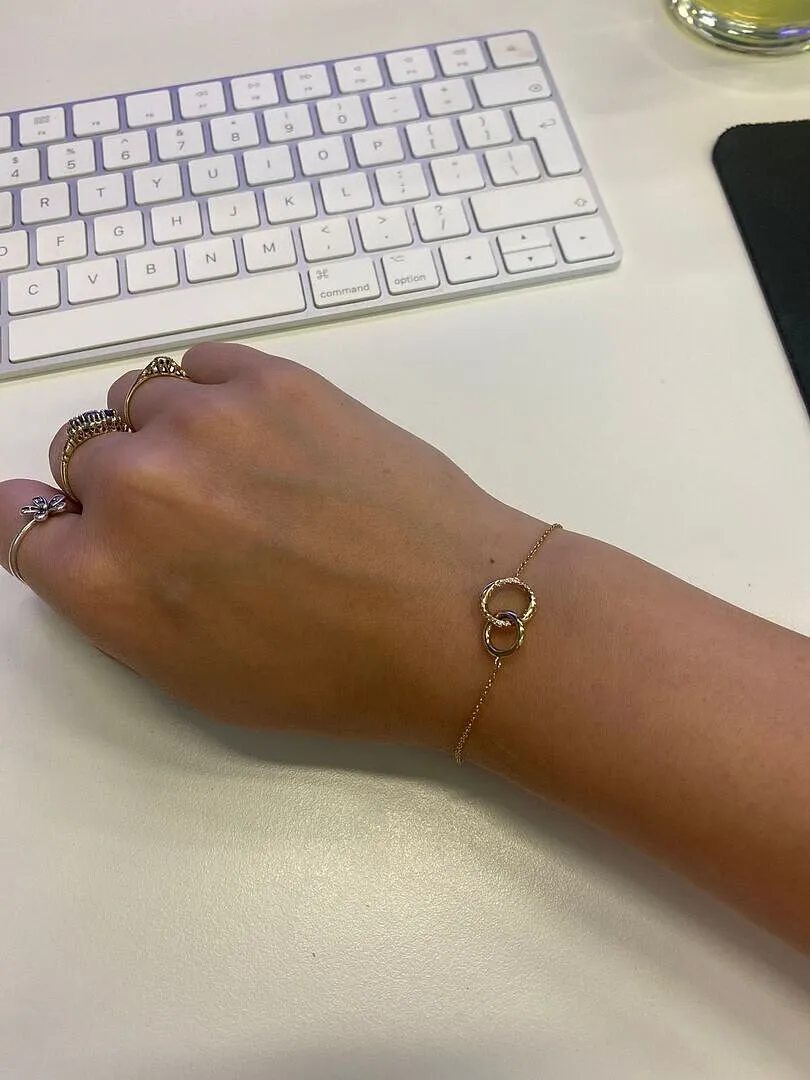 Astrid & Miyu Orbit Crystal bracelet cristal doré