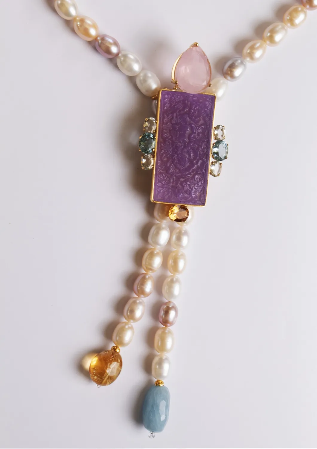 Philippe Ferrandis Talisman de Jade collier cravate pièce unique