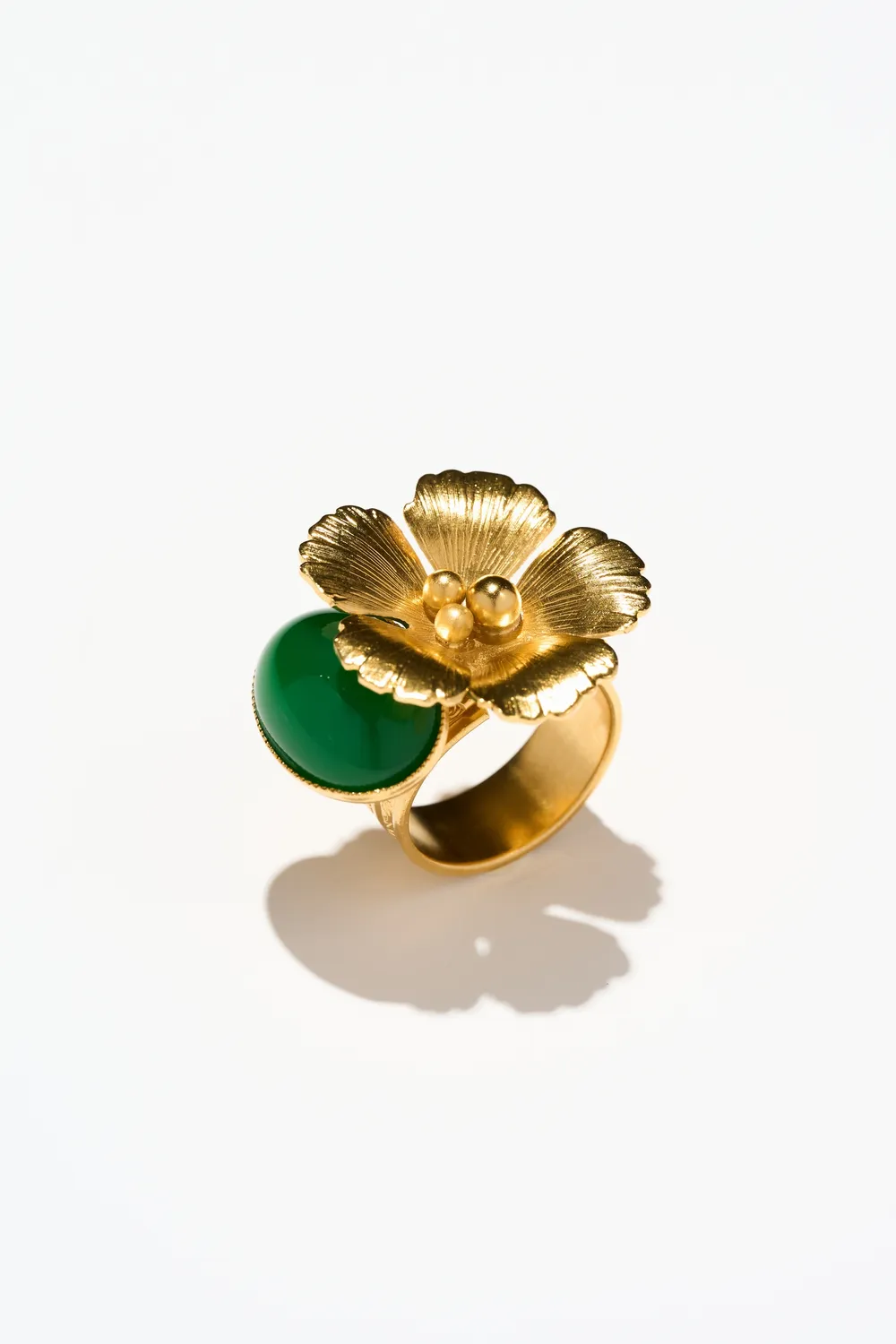 Philippe Ferrandis Magnolia bague ajustable noir vert