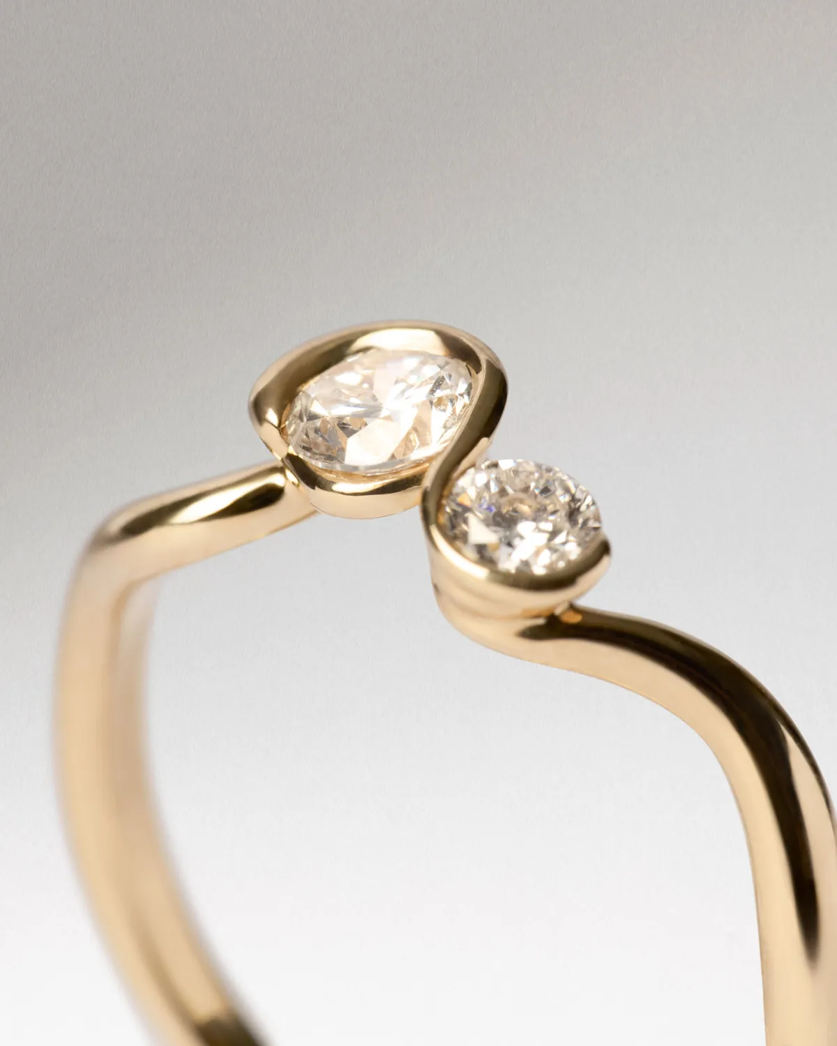 PDPAOLA Dafne bague or jaune 18 carats diamants