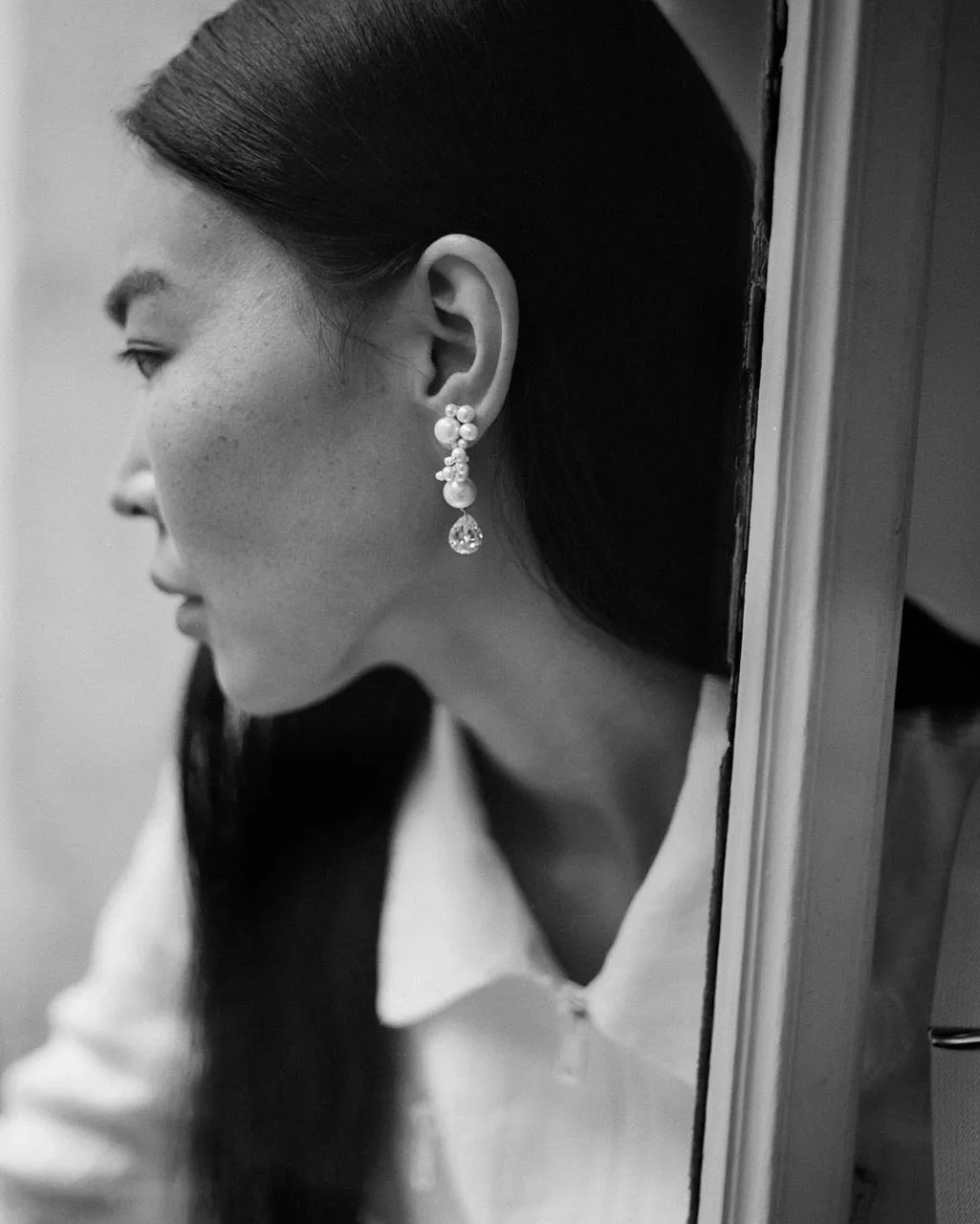 Completedworks Past Future boucles perle zirconia dorées
