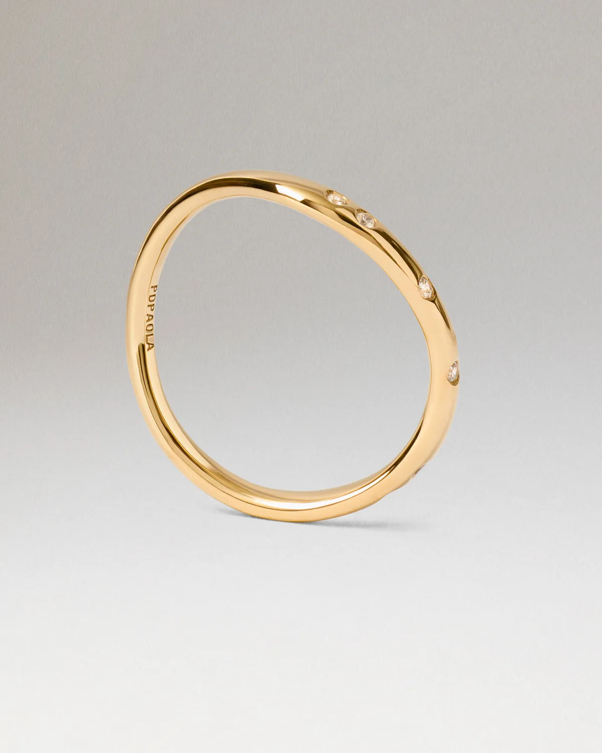 PDPAOLA Air bague fine dorée oxyde blanc
