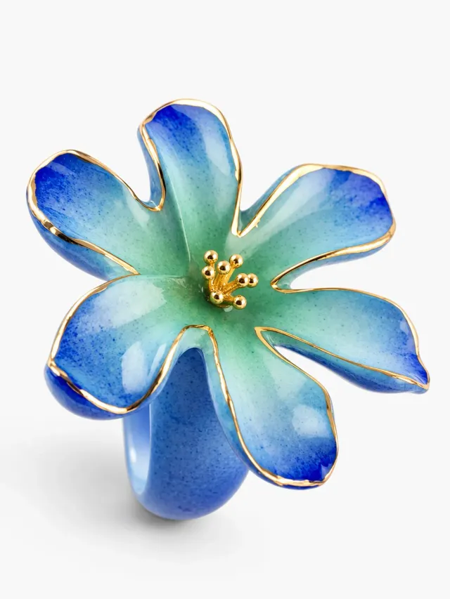 Nach Bijoux Fleur Bleue bague porcelaine cosmic